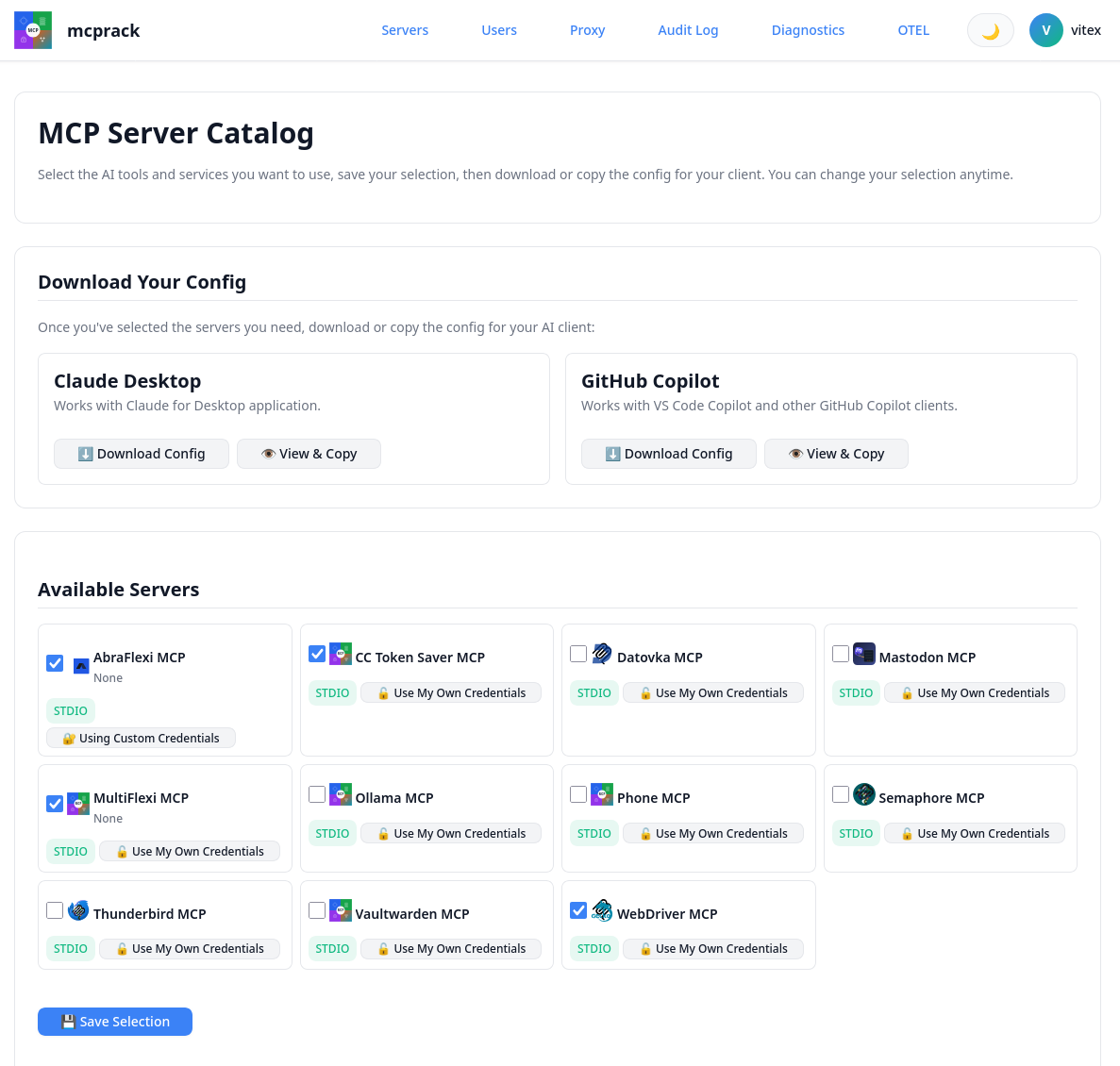 MCPRack — katalog MCP serverů
